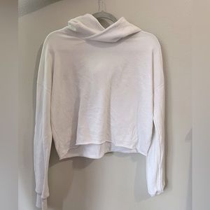 Abercrombie & Fitch Cropped white hoodie size small
